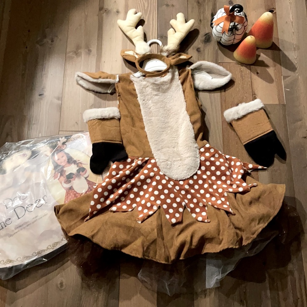 Girl’s Doe the Deer costume•Halloween Costume sz M 7/8• Princess Paradise•Antler